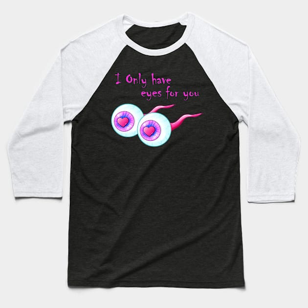 Pastel Goth Anatomical Eyes Valentine Baseball T-Shirt by Wanderer Bat